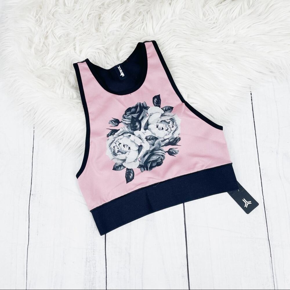Ultracor The Asltitude Silk Posey Print Crop Top Support Sport‎ Bra XS NEW - Picture 2 of 4